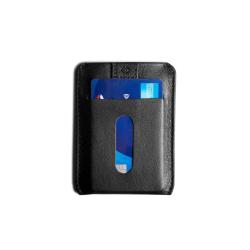 Slim genuine leather card holder front pocket pull tab card holder RFID feature