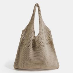 ZWY340 Customizable LOGO Ladies Skeleton Knitted Shoulder Bag Handmade Polyester Woven Bag New Daily Casual Eco Shopping Bag
