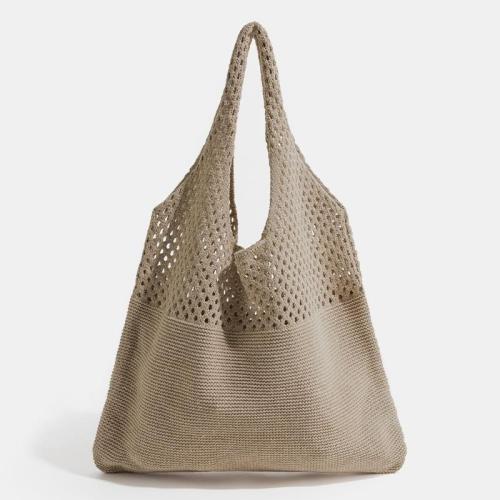 ZWY340 Customizable LOGO Ladies Skeleton Knitted Shoulder Bag Handmade Polyester Woven Bag New Daily Casual Eco Shopping Bag