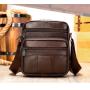 HR731 Men Bag Cow Genuine Leather Briefcase Handbag Single Shoulder Crossbody Bag Business Vertical Messenger Bag