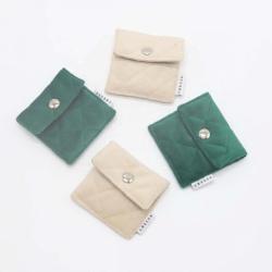 Custom Jewelry Bag Jewelry Dust Bag With Metal Button Quilted Velvet Small Envelope Earring Necklace Packaging Jewelry Pouch