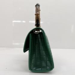 2024 Wholesale Crocodile Bamboo Handle Small Jelly Bag Handbag With Mini Removable Strap