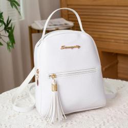 2024 Minimalist Personalized Leather Backpack Fashionable Korean Edition Tassel Book Bag Cheap Wholesale for Women