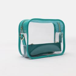 New Products Bright Color Transparent Travel Standup Pouch PVC Cosmetic Bag With Zipper Custom Sling PVC Bag