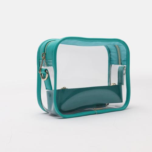 New Products Bright Color Transparent Travel Standup Pouch PVC Cosmetic Bag With Zipper Custom Sling PVC Bag
