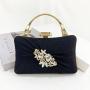 Polyester Cheongsam Flowers Party Bag Bolsos New Fashion Ladies Handbags Pure Color Diamond Dinner Bag