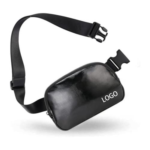custom trendy unisex travel waterproof travel waist fanny pack chest bag slim pu leather 1l everywhere mini belt bag