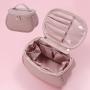 Custom Logo Makeup Brush Bag Waterproof PU Leather Toiletry Pouch Women Travel Beauty Tool Storage Bag