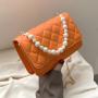 Luxury women's bag 2023 fashion design pu shoulder bag for pearl chain bags