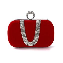 Wholesale bags women luxury rhinestone purse party wedding handbags ladies velvet bag evening clutch bag