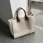 Wholesale And Custom Canvas With Genuine Leather Large Shopping Bag Chain Shoulder Tote Bag Luxury Women's Handbag