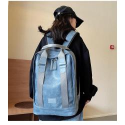 ZF346 Unisex Laptop Backpack Fashion Trendy PU Leather Business Custom College School Bag Cool Boy Leisure Travel Backpack