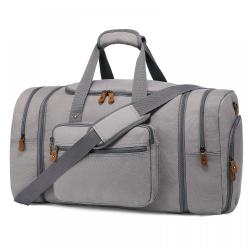2021 Men Women Large Capacity Weekend Short Travel Bag Stripe Canvas Luggage Sport Gym Travel Duffel Bag With Shoe Compartment