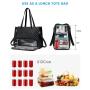 LOVEVOOK Quilted Large Capacity 15.6 Inch Work Business Laptop Bag with Insulated Lunch Compartment Lunch Tote Bag for Women