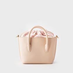 Custom Fashionable Simple and Diagonal Cross Small Women's Bucket Handbags Drawstring Bag