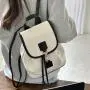 ZR599 New Women Bag Backpack Fashion Girl White Pleasure PU Leather Waterproof Schoolbag Female Flip Cover Versatile Travel Bag