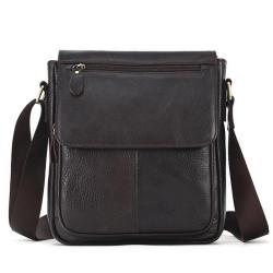 Vintage Men's casual handbags crossbody shoulder bag genuine leather bags brown retro cow leather bags for men