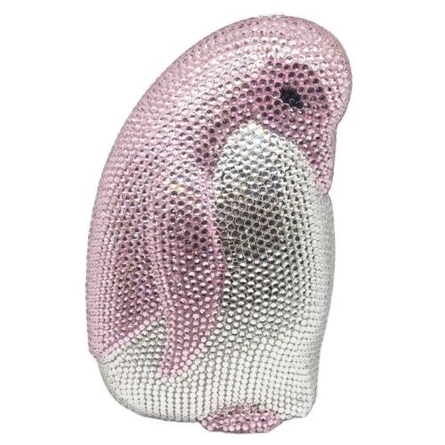 Hot Selling Luxury Evening Clutches Bags Pink Penguin Purses Rhinestone party formal clutch purse Crystal Bag for Women