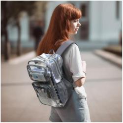 ZR896 Transparent Backpack PVC Universal Fashion Waterproof Student Laptop Bag High Quality Schoolbag Clear Backpack Travel