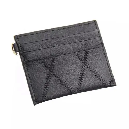 Fashion High Quality Sheepskin Card Holder Quilted Lambskin Leather Card Holder