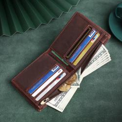 Head Layer Cowhide Wallet Men Card Holder Wallet Large Capacity Carteras Mujer Genuine Leather Wallet Cartera De Hombre