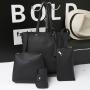 Fashion New Style Solid Color Bag Large Capacity Women's Rivet Four Piece Set Leisure One Shoulder Banquet Women's Bag