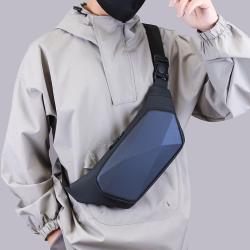 ZF088 Men Single Shoulder Diagonal Cross Bag Travel Fashion Simple Leisure Chest Bag Hard Shell Waterproof Waist Bag