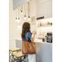 OEM1002  Women Handbag New Fashion Design Shoulder Bag with Tassel PU Leather Solid Large Tote for Shopping Storage Bag