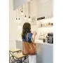 OEM1002  Women Handbag New Fashion Design Shoulder Bag with Tassel PU Leather Solid Large Tote for Shopping Storage Bag