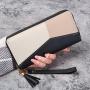2024 new Korean women's wallet female long zipper soft leather large-capacity mobile phone bag splicing clutch bag card bag