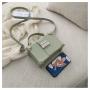 Versatile new 2023 women's bag solid color PU high texture portable box bag fashion trend Korean Single Shoulder Messenger Bag