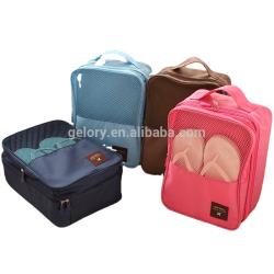 Gelory Customized Wholesale Folding Waterproof Travel Shoe Storage Bag Polyester Mesh Bag Shoe Bags