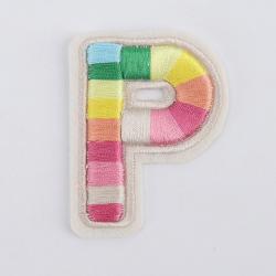 Embroidered  Alphabet Letter Patch Custom Designer Glitter Backpack Hat Rainbow Letter Patches