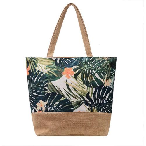 CCF527 Eco Friendly Reusable Canvas  Shopping Tote Bag Outdoor Beach Shoulder Bag Woman's Tote Zipped Closure Tote Bags