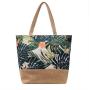 CCF527 Eco Friendly Reusable Canvas  Shopping Tote Bag Outdoor Beach Shoulder Bag Woman's Tote Zipped Closure Tote Bags