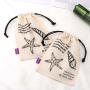 Hot Sale Custom Logo Printing Organic Muslin Bag Small Cotton Shell Jewelry Packaging Drawstring Pouch