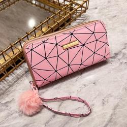 Women's Long Wallet 2024 New Multi Card Position Korean Double Zipper Clutch Lingge Hairball Female Wallet