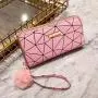 Women's Long Wallet 2024 New Multi Card Position Korean Double Zipper Clutch Lingge Hairball Female Wallet