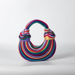 2024 New Fashion Luxury Designer Handbags Woven Noodle Crossbody Bag Rope Knotted Pulled Clutch Bag Women Rainbow Mini Hand Bag