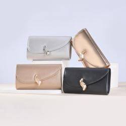 Fashion Party Bridal Handbag Chain Crossbody Bag Metal Rhinestones Leaf PU Clutch Bag Gold Evening Bags For Ladies
