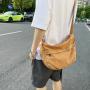Pu Canvas Casual Messenger Bag Hobo Crossbody Bag Canvas Shoulder Tote Handbag for Women and Men