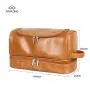 2024 Daily ins Pu Leather Double Layer Toiletry Bag With Hook Portable Travel Brush Organizer Pouch