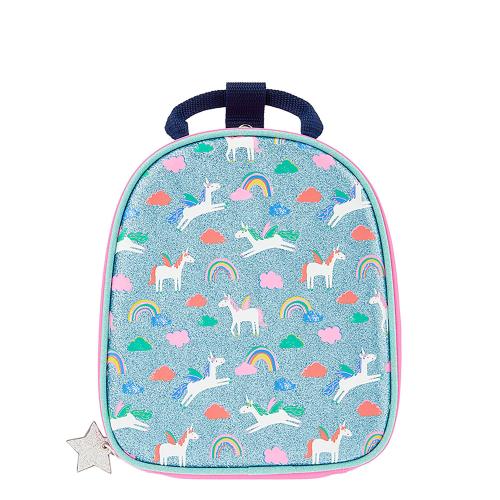 Custom Insulated Food Bag for Children Women Soft Cooler Tote Bag Zipper Closure Sturdy Handle Pink Unicorn Printed Lunch Bag