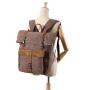 2023 Outdoor Large Capacity Knapsack Mountaineer Backpack Men's Oil Wax Canvas With Full Grain Leather Travel Shoulder Rucksack