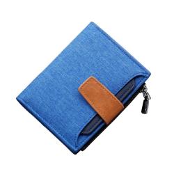 OEW022 Short Classic Black Business PU Leather Wallet For Gift Canvas Slim Coin Purse Purse ID Credit Card Holder Money Clip