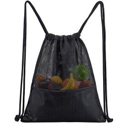 Mesh Net Backpack Shopping Bag Drawstring Backpacks For Men And Women Eco Shopper Travel School Gym Outdoor Bags