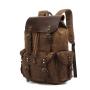 Hot Sale large capacity Canvas Bags high quality unisex Waxed retro rucksack custom leather travel vintage men backpacks