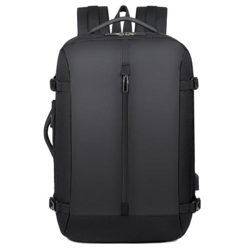 Unisex 17-Inch Large Capacity Travel Backpack Expanded Nylon Computer Bag with USB and Zipper Closure Waterproof Custom Logo