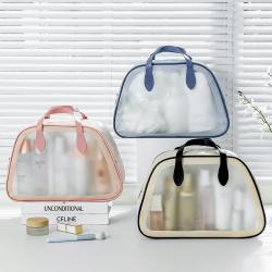 Hot sell factory directly double layer pvc cosmetic bag travel  kits pvc makeup bag  pvc wash bag
