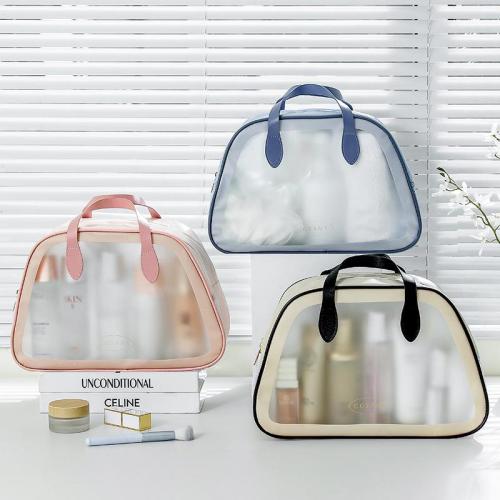 Hot sell factory directly double layer pvc cosmetic bag travel  kits pvc makeup bag  pvc wash bag